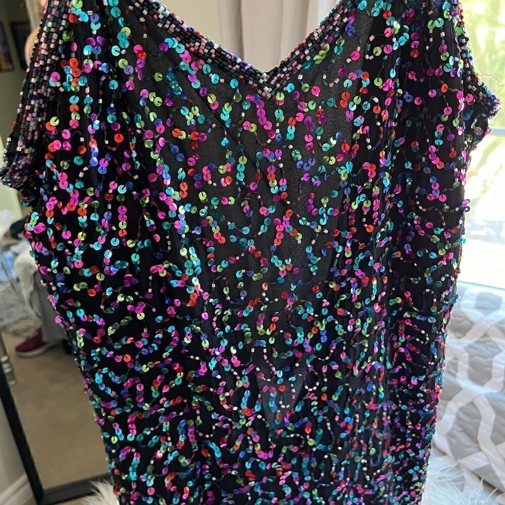 Beaded Party Mini Dress - Picture 2 of 3